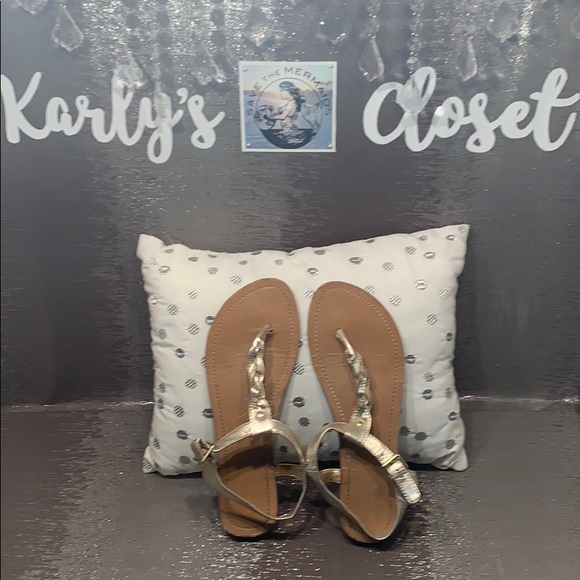 Gold Braided Sandals - Picture 1 of 5